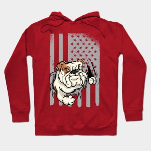 Bulldog American Flag Hoodie